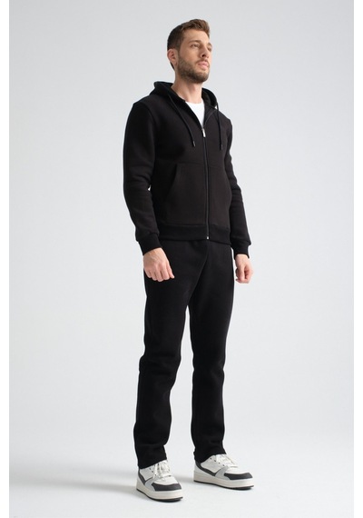 Shooter Sportswear Shooter Erkek Kışlık Eşofman Takımı Luxe Regular Kapüşonlu Siyah