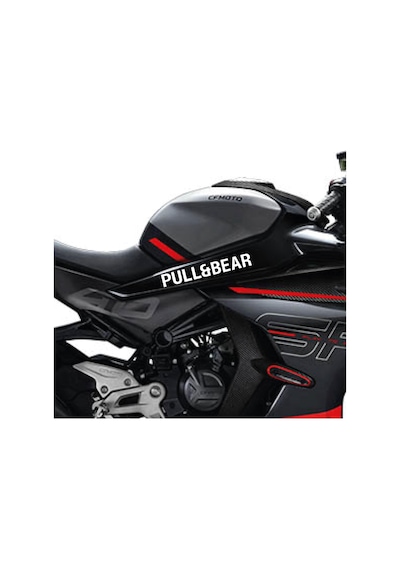 Cf Moto 450sr Pull & Bear Orta Şase Tasarım Motosiklet Sticker Etiket Modeli Beyaz
