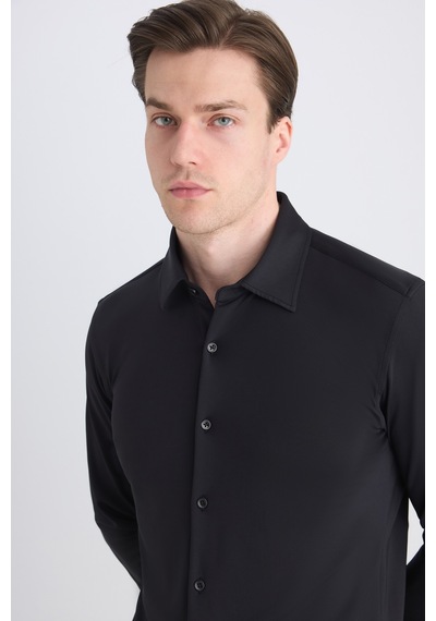 Twn Slim Fit Siyah Örme Gömlek 5ec02ad04259m Çok Renkli