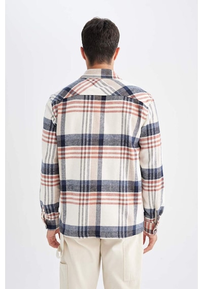 DeFacto Regular Fit Kareli Oduncu Flanel Uzun Kollu Gömlek D4180AX24WNER98