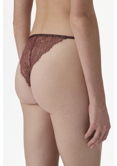 Penti Kahverengi Printed Micro Lace Brazilian Külot Bn83