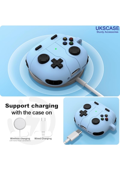 Ukscase Apple Uyumlu AirPods 4 Nesil 2024 Oyun Kolu Tasarımlı Silikon Kılıf 3