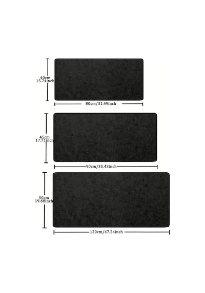 Oyun Mouse Pad Büyük Keçe Sümen Klavye Mat Masa Koruyucu 3mm Antrasit Renk 120x50cm