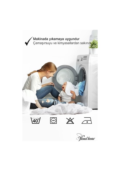 Vionel Home %100 Pamuklu Kapitone Fitted Full Kenar Su & Sıvı Geçirmez Tek Kişilik Yatak Koruyucu Alez