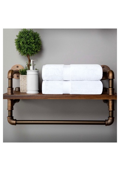 Banyo Havlusu %100 Pamuk 2'li Duş Havlusu 90x150 Cm - Beyaz