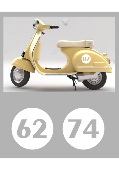 Kişiye Özel 2 Adet Numara Sticker - Motosiklet Araba Oto Karavan Cam Sticker - 00099 20x20 Cm