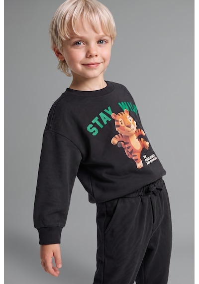 Defacto Oversize Kaplan Baskılı Ve Yazılı Uzun Kollu Sweatshirt Erkek Bebek I3806a526wnar202 Antrasit-ar202