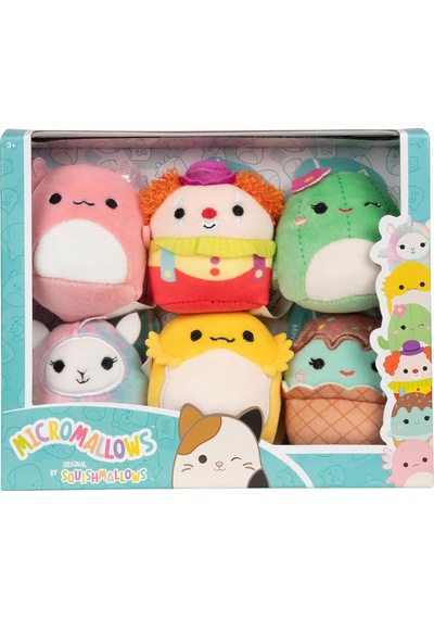 Micromallows Squishmallows Mini Yumuşak Peluş Oyuncak 6 Lı Figür Seti - 6 Cm - Model - 1 Çok Renkli