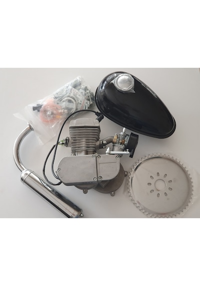 Starfire 48cc 2 Zamanlı Benzinli Bisiklet Motor Kiti Gümüş - Siyah