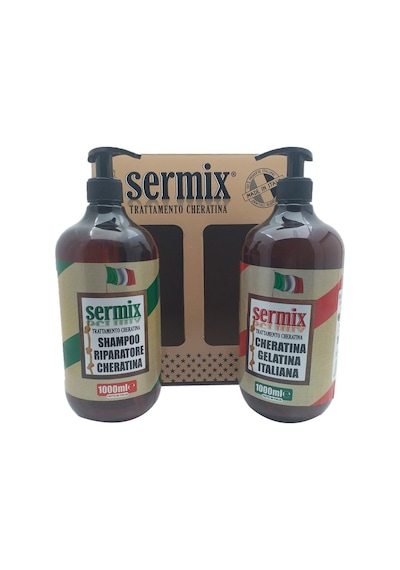 Sermix Italyan Jel Keratin Şampuan 1 L + Brezilya Fön 1 L