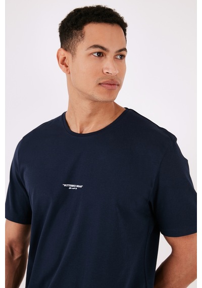Buratti % 100 Pamuk Bisiklet Yaka Regular Fit Erkek T Shirt 5902757 Indigo