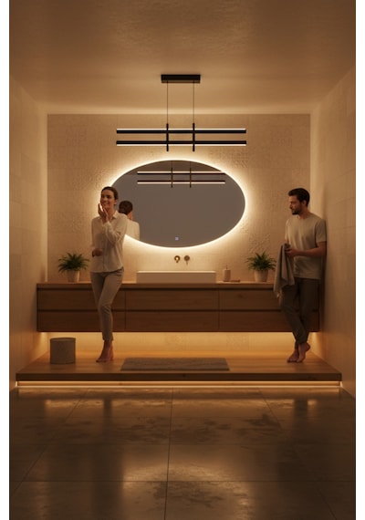 Halo Bronz Lineer Led Sarkıt Avize Kumandalı Dim Edilebilir Yukarı & Aşağı Işık Doğal Işık