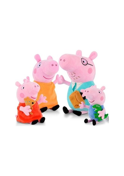 Kumik Peppa Pig Ailesi Peluş Oyuncak 4'lü