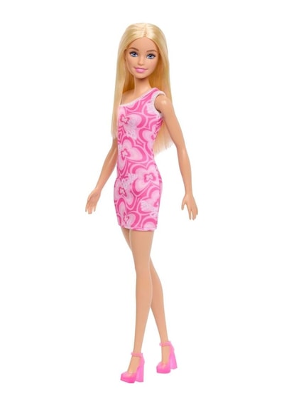 Barbie Şık Pembe Elbiseli Sarı Saçlı Eklemleri Hareketli 30cm Model Oyuncak Bebek