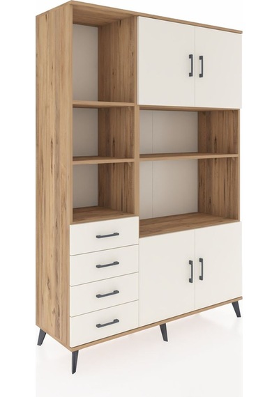 Hyperion Dolap 8 Raflı 4 Çekmeceli 4 Kapaklı 132x44x195 Çam-a... Çam Hyperion Dolap 8 Raflı 4 Çekmeceli 4 Kapaklı 132x44x195 Çam-a... Çam