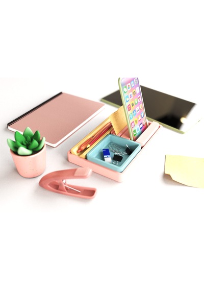 Tıdy Stack - Desk Organizer Modern Tasarımlı Çok Amaçlı Masaüstü Organizer Çok Renkli