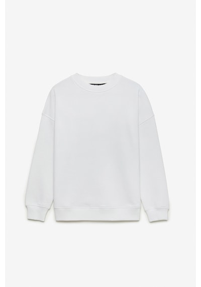 Ethıquet MIMI Kadın Yuvarlak Yaka Regular Beyaz Sweatshirt