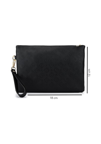 Tamer Tanca Kadın Suni Deri Siyah Clutch Çanta 743 2337 Bn Cnt Sk25-26 Sıyah Mng Siyah