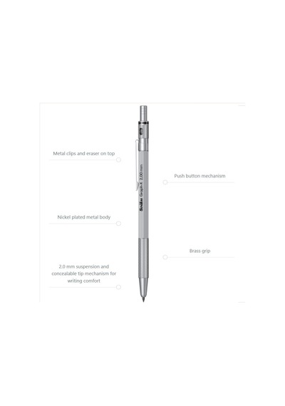 Scrikss Office Graphx Mekanik Kurşun Kalem Kurşun Gri 2 Mm Genel