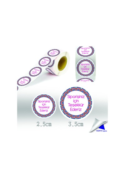 Sipariş Paketi Etiketi Sticker 2,5cm 40 Adet Baskes Model 6