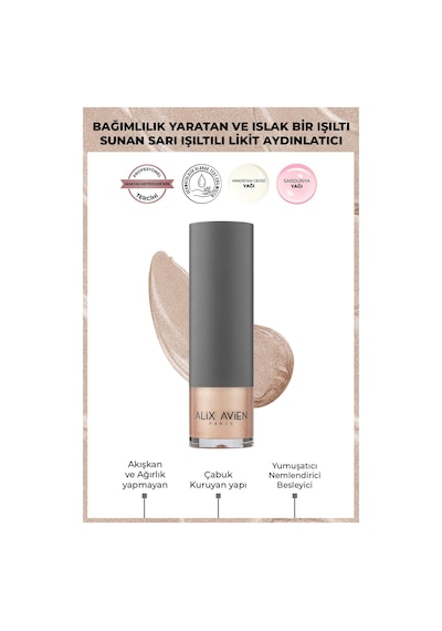 Alix Avien Pembe Işıltılı Likit Aydınlatıcı Yüz & Vücut İçin 101 30 ML