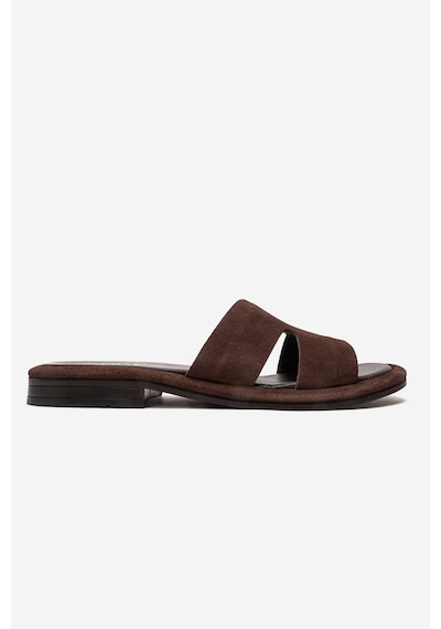 Luvishoes Brıo Kahverengi Süet Hakiki Deri Kadın Terlik