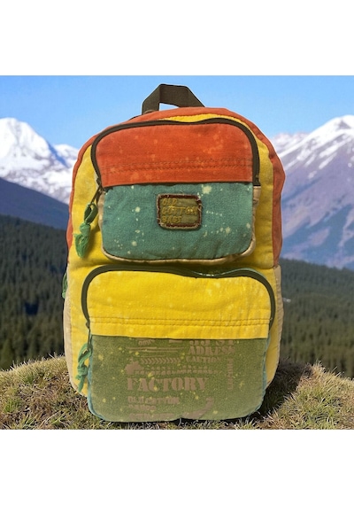 Old Cotton Cargo Kaliteli Tek Bölmeli Vintage Disayn Günlük Sırt Gezi Okul Seyahat Çantası Jannie Bag 27 Cm X 40 Cm Turkuaz