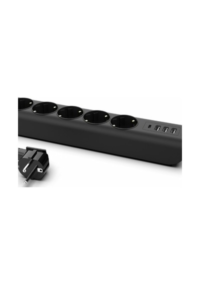 İnca Ipw-44tu 5 Port 2x Usb+ Type-c Akım Korumalı Led Tuşlu Priz 1.5m - Siyah