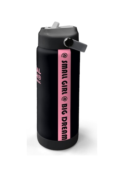 Coral High Siyah Pembe Desenli Katlanır Ağızlıklı Çelik Termos 650 Ml 38355 Siyah
