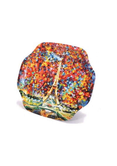 Ef166-02 Afremov Paris Desenli Özel Şekil Tepsi 28x33 Cm Desenli