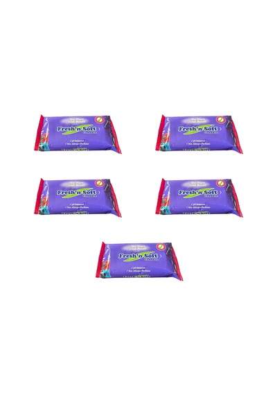 Fresh'n Soft Islak Cep Mendil - Alkolsüz Ve Ph Dengelenmiş - Çiçeksi Kokular - 15 Adetlik 5 Paket