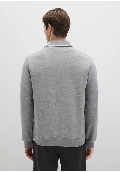 Mavi Polo Yaka Gri Erkek Sweatshirt M0s10420-80018 Gri
