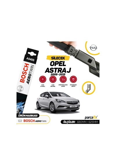 Opel Astra J Silecek Bosch A540S Aerotwin 2009-2015