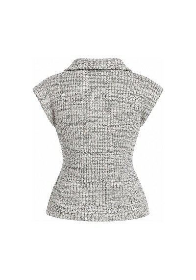Laluvia Siyah - Gri Kırçıllı Polo Yaka Hırka - 2y4500