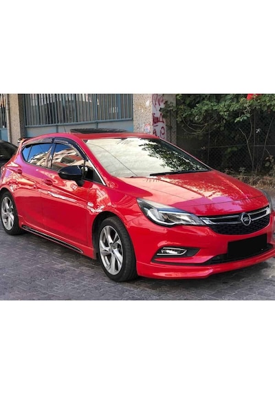 Opel Astra K Rieger Yan Marşpiyel Seti Plastik 2 Adet Mat Siyah 2015 2016 2017 2018 2019 2020 2021 Karlık+ek+bodykit