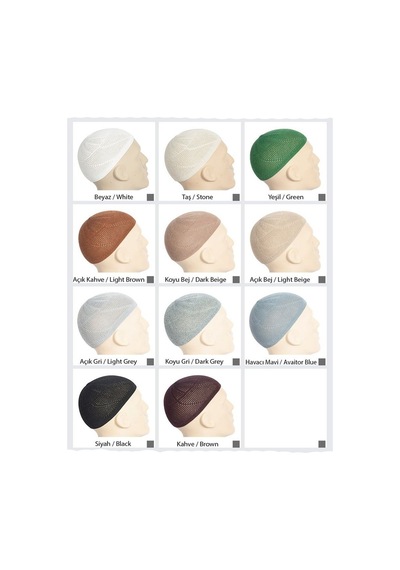 Gold Lüks Dantel Örme Namaz Takkesi Beyaz 1 Adet