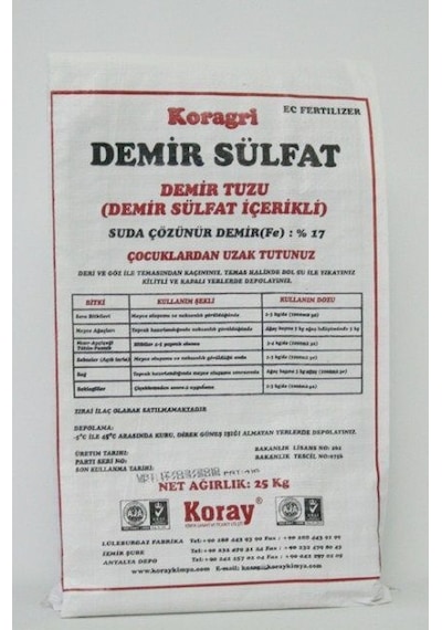 Demir Sülfat 25 KG Kara Boya (En Ucuz / En Kaliteli Gübre)
