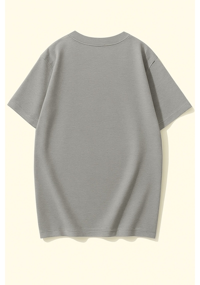 Uyguntarz Unisex İstiridye Kabuk Tasarım Basklı Tshirt Gri