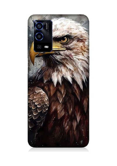 Oppo A55 Uyumlu Silikon Kılıf Asil Beyaz Başlı Siyah Kartal