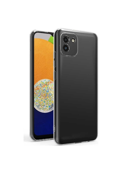 Zore Galaxy Uyumlu A03 Kılıf Msra Süper Silikon Kapak - Renksiz Renksiz