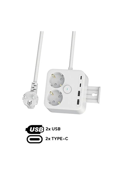 2'li Priz Yüksek Akım Korumalı 3680 Watt / 2xusb Girişi / 2xtype- Diğer