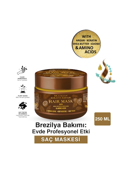 Argan & İpek Proteinli Saç Maskesi Yoğun Onarıcı Bakım 250 Ml