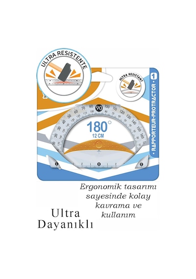 Dayanıklı Açı Ölçer 12 Cm 1 Adet Plastik İletki Şeffaf Geometri Matematik Çizim Ölçme Seti Okul Ders