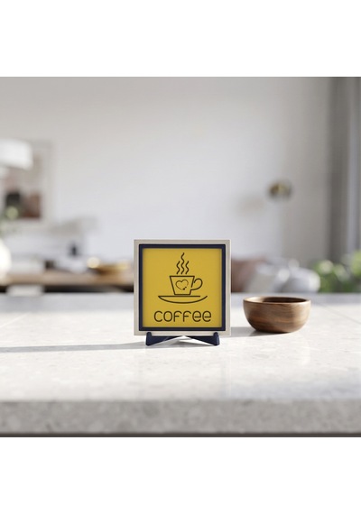 Modern Coffee Kalpli Dekoratif Parça, Çalışma Alanlarınıza Asalet Katan Zarif Dokunuş 10x10 Cm