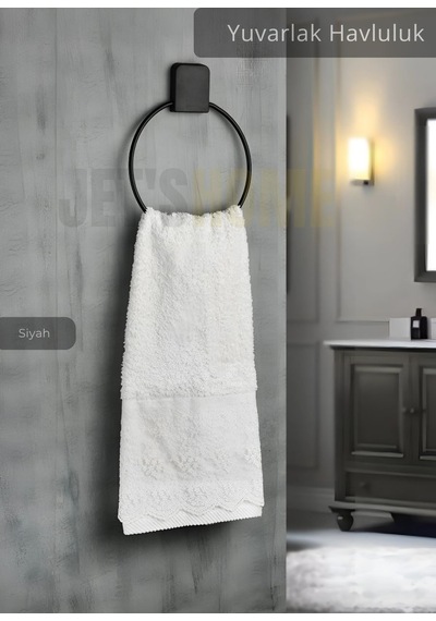 Jet's Home Yuvarlak Havluluk Paslanmaz Çelik Banyo Havluluk Düzenleyici Siyah Siyah