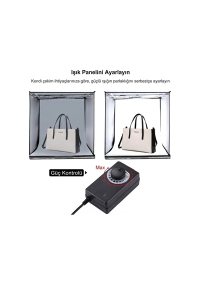 Pro 60x60 Cm Led Işıklı Ürün Fotoğraf Çekim Çadırı 3 Fonlu