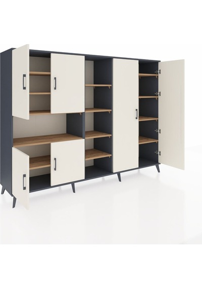 Hyperion Dolap 13 Raflı 6 Kapaklı 220x44x163 Antrasit-aytaşı/çam Antrasit-aytaşı/çam Hyperion Dolap 13 Raflı 6 Kapaklı 220x44x163 Antrasit-aytaşı/çam Antrasit-aytaşı/çam