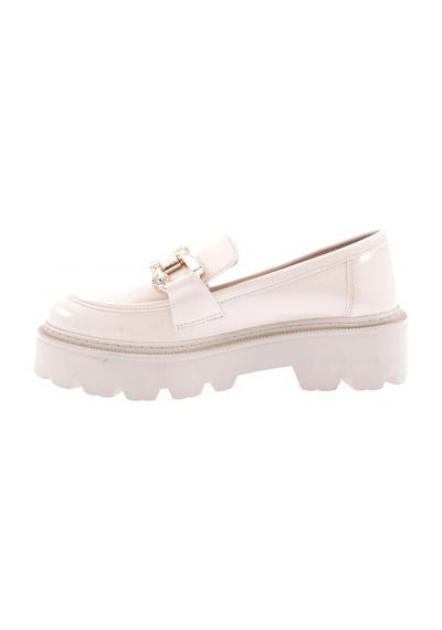 Dgn 1001 Kadin Kristal Taşli Aksesuarli Loafer Ayakkabi 1001-2231-R0178 Bej Rugan