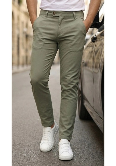 Defymoda Erkek Slim Fit Dilli Kumaş Pantolon Çağla