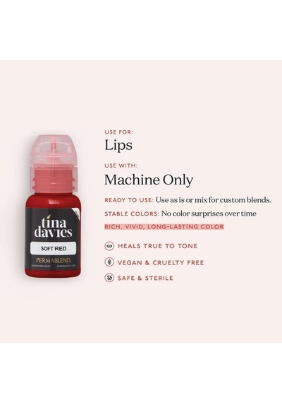 Perma Blend Tina Davies Soft Red Kalıcı Makyaj Dudak Pigmenti 15ml
